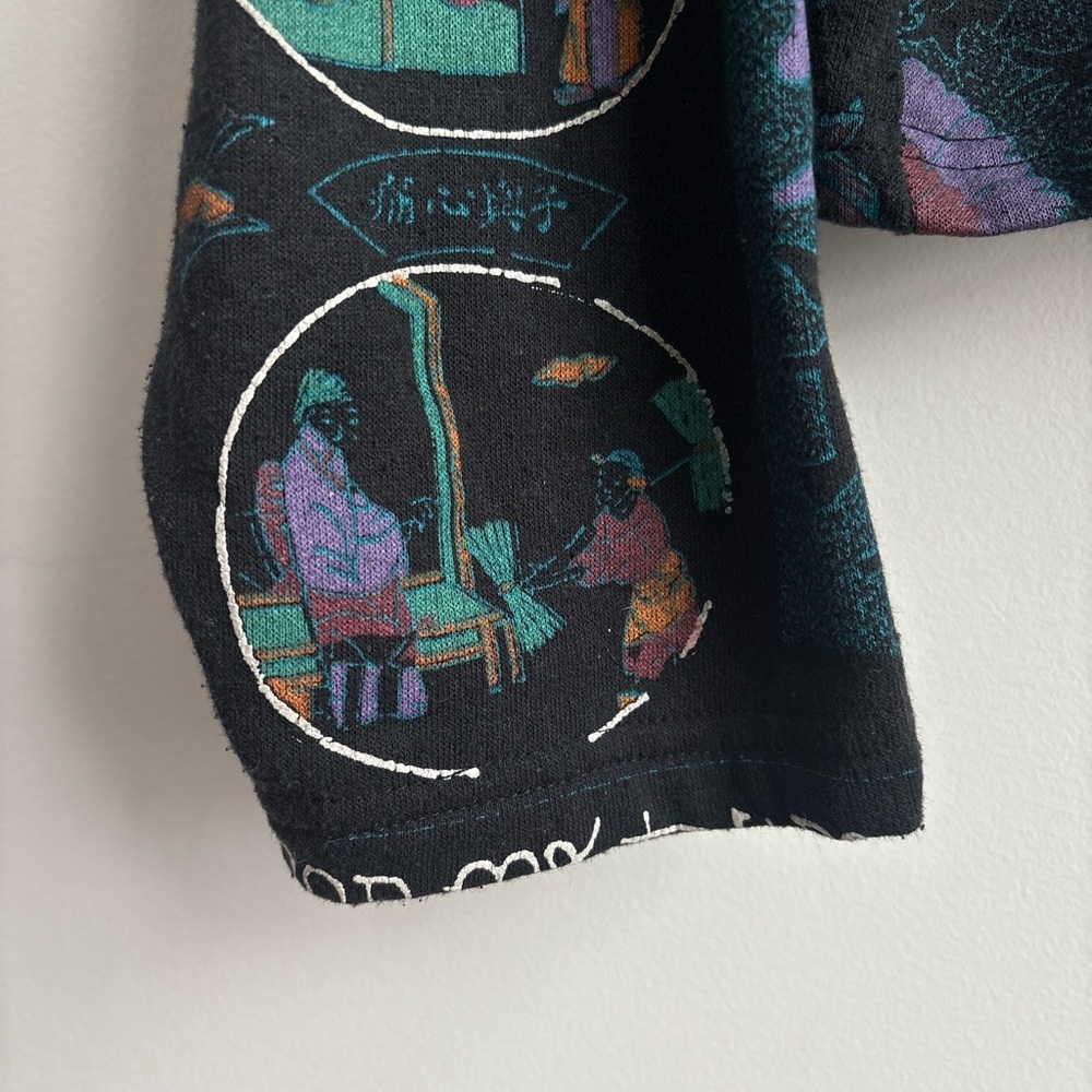 Vintage 90s Bacio Cropped Art Jacket Made in USA Large - Picture 5 of 7